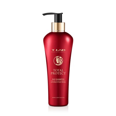 T-LAB Professional apsauginis šampūnas nualintiems plaukams ir galvos odai TOTAL PROTECT DUO SHAMPOO, 300 ml