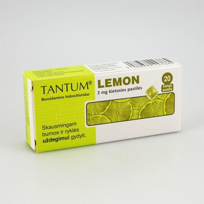 Tantum Lemon 3mg kietosios pastilės N20