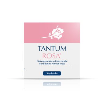TANTUM ROSA 500 mg, granulės makšties tirpalui, N10