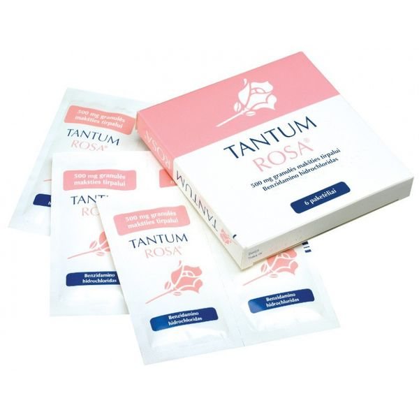 TANTUM ROSA 500 mg granulės makšties tirpalui N6