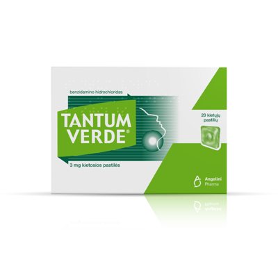 TANTUM VERDE, kietosios pastilės, 3 mg, 20 vnt