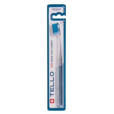 TELLO MEDIUM 3940, vidutinio minkštumo dantų šepetėlis