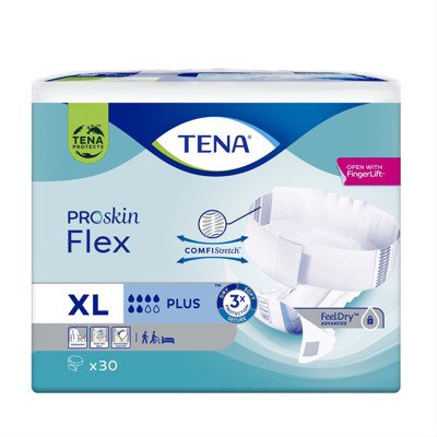 TENA FLEX PLUS, Juostinės sauskelnės šlapimo nelaikymui, XL, 30 vnt
