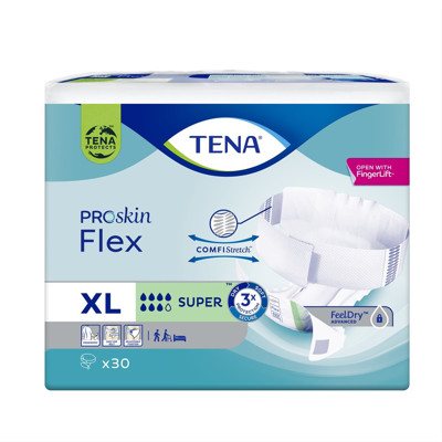 TENA FLEX SUPER, juostinės sauskelnės šlapimo nelaikymui, XL, 30 vnt