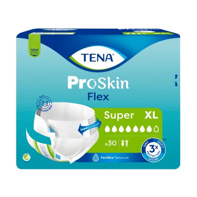 TENA Flex Super juostinės sauskelnės šlapimo nelaikymui, XL dydis N30