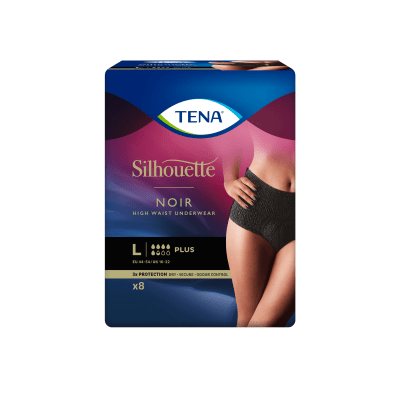 TENA juodos kelnaitės šlapimo nelaikymui Silhouette Noir Plus, L dydis N8
