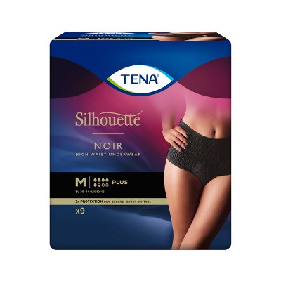 TENA juodos kelnaitės šlapimo nelaikymui Silhouette Noir Plus, M dydis N9