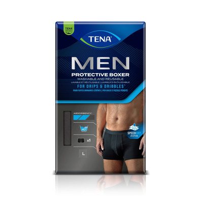 TENA MEN PROTECTIVE BOXER BLACK L, apsauginės kelnaitės, 1 vnt