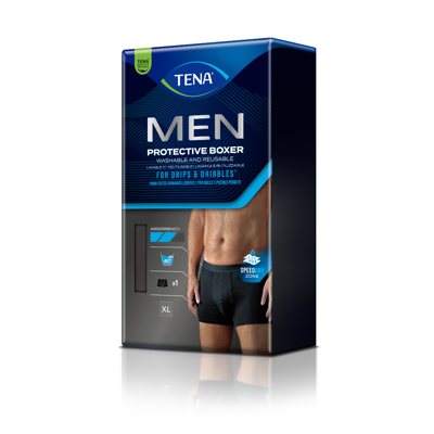 TENA MEN PROTECTIVE BOXER BLACK XL, apsauginės kelnaitės, 1 vnt