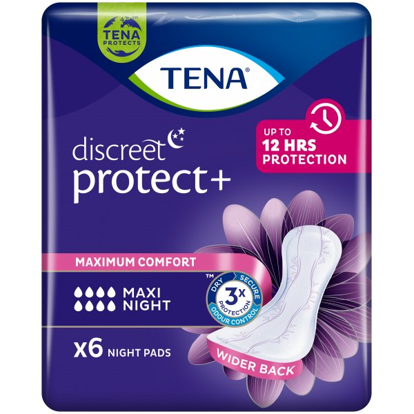 TENA paketai DISCREET MAXI NIGHT, 6 vnt