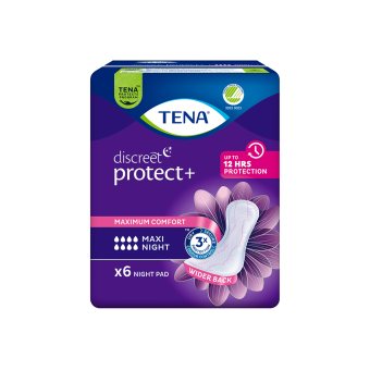TENA paketai nakčiai DISCREET MAXI NIGHT, 6 vnt