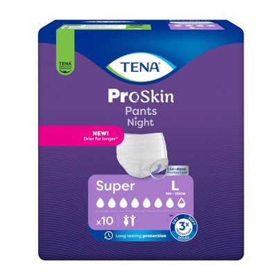 TENA PANTS NIGHT SUPER, sauskelnės-kelnaitės nakčiai, L, 10 vnt