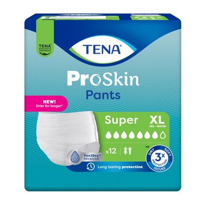 TENA PANTS SUPER, sauskelnės-kelnaitės, XL, 12 vnt
