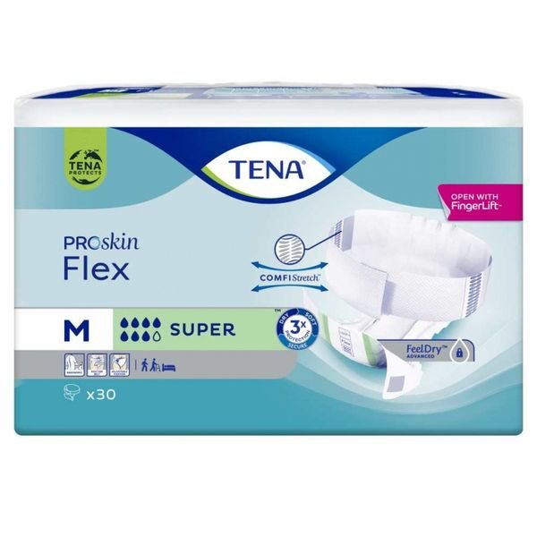 TENA sauskelnės FLEX SUPER, M, 30 vnt