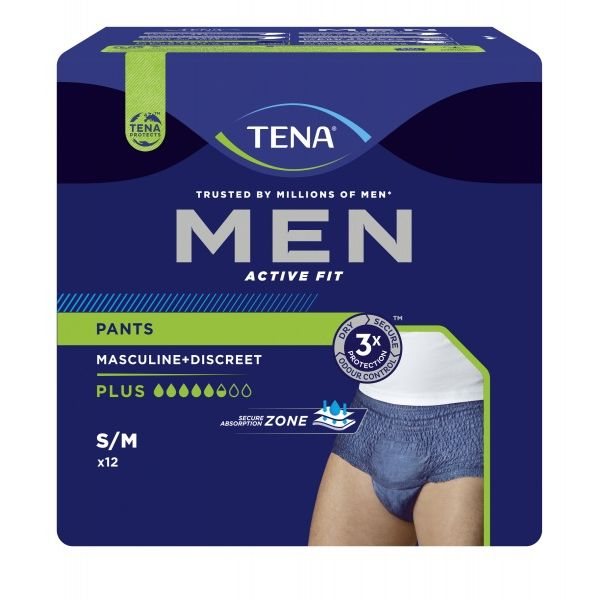 TENA sauskelnės-kelnaitės MEN PANTS PLUS, S/M, 12 vnt