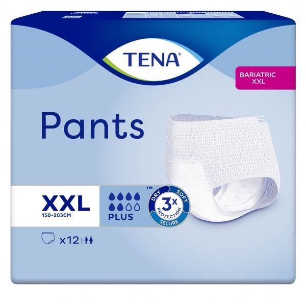 TENA sauskelnės-kelnaitės PANTS BARIATRIC PLUS, XXL, 12 vnt