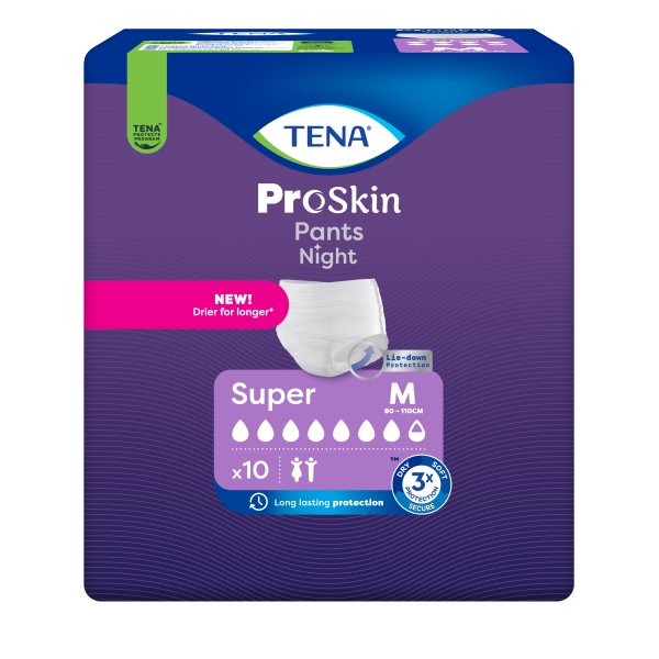 TENA sauskelnės-kelnaitės PANTS NIGHT SUPER, M, 10 vnt