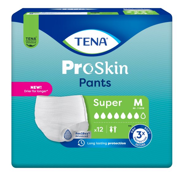 TENA sauskelnės-kelnaitės PANTS SUPER, M, 12 vnt