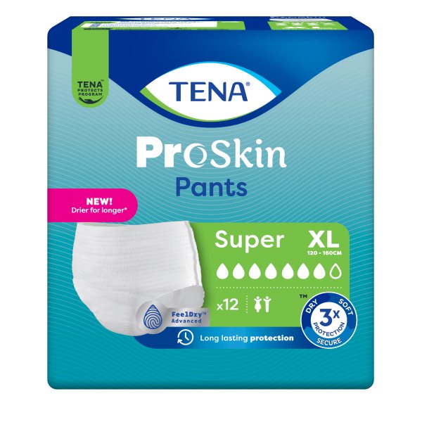 TENA sauskelnės-kelnaitės PANTS SUPER, XL, 12 vnt