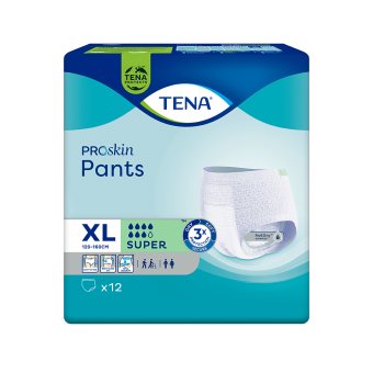 TENA sauskelnės kelnaitės PANTS SUPER, XL dydis, 12 vnt