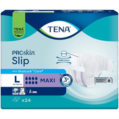 TENA SLIP MAXI, anatominės sauskelnės šlapimo nelaikymui, L, 24 vnt