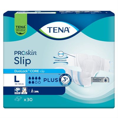 TENA SLIP PLUS, Anatominės sauskelnės šlapimo nelaikymui, L, 30 vnt