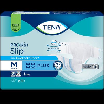 TENA SLIP PLUS, Anatominės sauskelnės šlapimo nelaikymui, M, 30 vnt