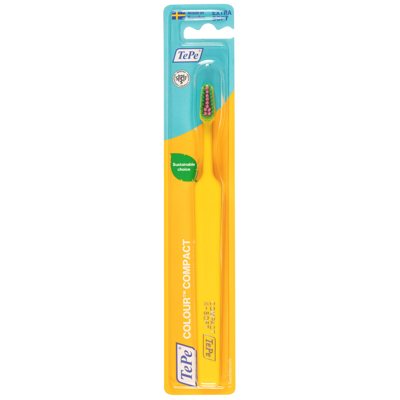 TEPE Colour Compact, dantų šepetėlis, labai minkštas, geltonas, 1 vnt