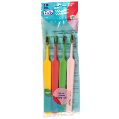 TEPE COLOUR COMPACT, dantų šepetėlis, labai minkštas, maiš., 4 vnt