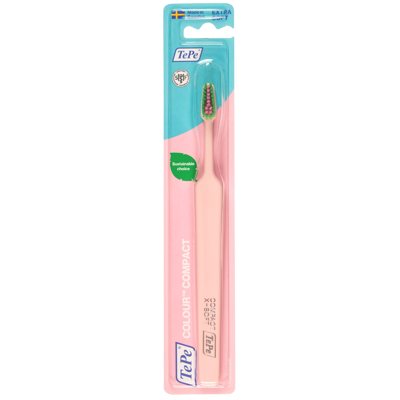 TEPE Colour Compact, dantų šepetėlis, labai minkštas, šviesiai rožinis, 1 vnt