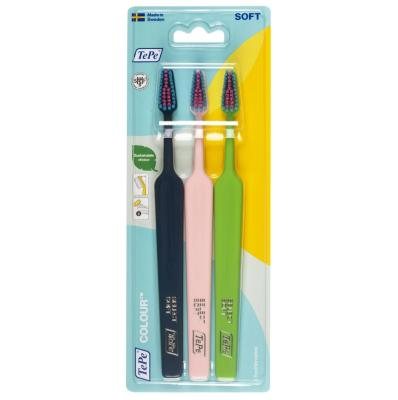 TEPE Dantų šepetėlis Select Colour, minkštas, blisteris, 3 vnt