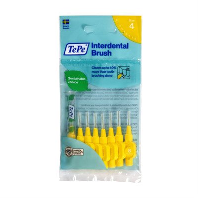 TEPE, dantų šepetėlis tarpdančiams, geltonas, 8 vnt., 0.7 mm