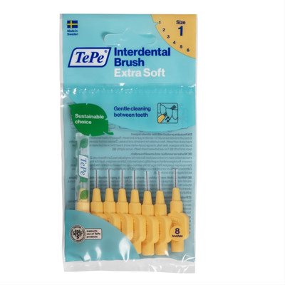 TEPE EXTRA SOFT, dantų šepetėlis tarpdančiams, oranžinis, 8 vnt., 0.45 mm