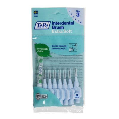 TEPE EXTRA SOFT, dantų šepetėlis tarpdančiams, žydras, 8 vnt., 0.6 mm