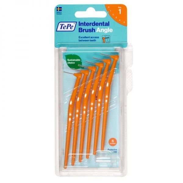 TePe oranžiniai tarpdančių šepetėliai Angle, N6, 0.45 mm