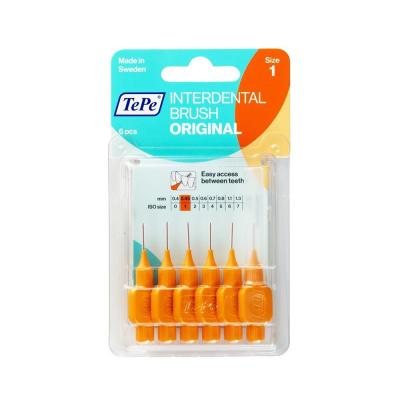 TePe oranžiniai tarpdančių šepetėliai G2, N6, 0.45 mm