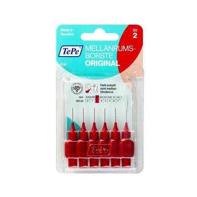 TePe raudoni tarpdančių šepetėliai G2, N6, 0.5 mm