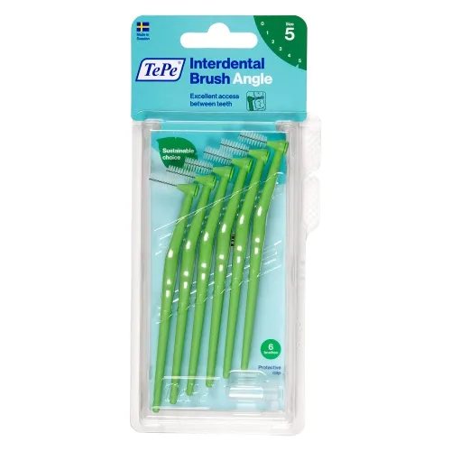 TEPE tarpdančių šepetėliai ANGLE SIZE 5, žali, N6, 0.8 mm
