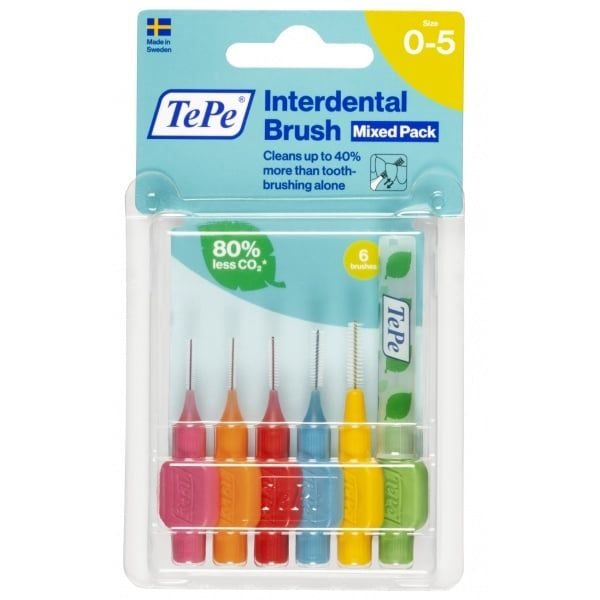 TEPE tarpdančių šepetėlių rinkinys EXTRA SOFT, įvairių dydžių, 6 vnt