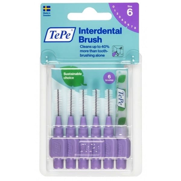 TePe violetiniai tarpdančių šepetėliai, N6, 1.1 mm