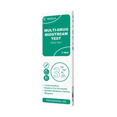 TESTERA, 3 narkotinių medžiagų testas (seilės), 1 vnt