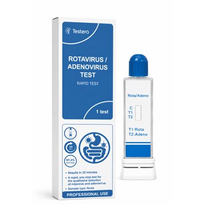 TESTERA Rotaviruso ir Adenoviruso greitasis vieno žingsnio testas, 1 vnt