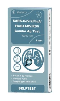 Testera SARS-CoV-2 gripo A/B + RSV + ADV antigenų greitasis testas