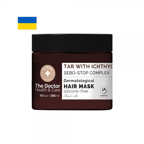 THE DOCTOR plaukų kaukė DEGUTAS + ICHTIOL + SEBO STOP KOMPLEKSAS, 295 ml