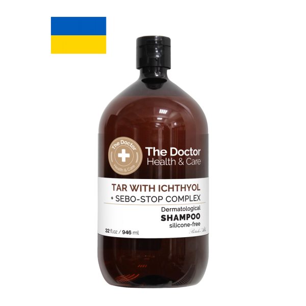 THE DOCTOR šampūnas DEGUTAS + ICHTIOL + SEBO STOP KOMPLEKSAS, 946 ml