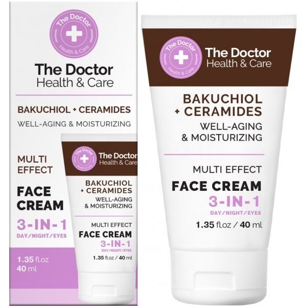 THE DOCTOR veido kremas BAKUČIOLIS IR KERAMIDAI 3IN1, 40 ml