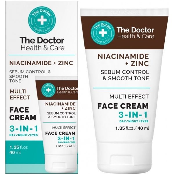 THE DOCTOR veido kremas NIACINAMIDAS + CINKAS 3IN1, 40 ml