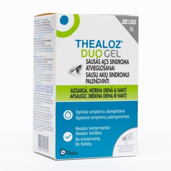 THEALOZ akių lašai DUO GEL, 30 vnt
