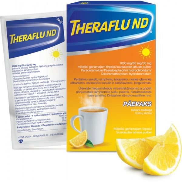 THERAFLU ND milteliai geriamajam tirpalui N6