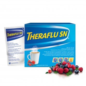 THERAFLU SN 500 mg/30 mg milteliai geriamajam tirpalui N10